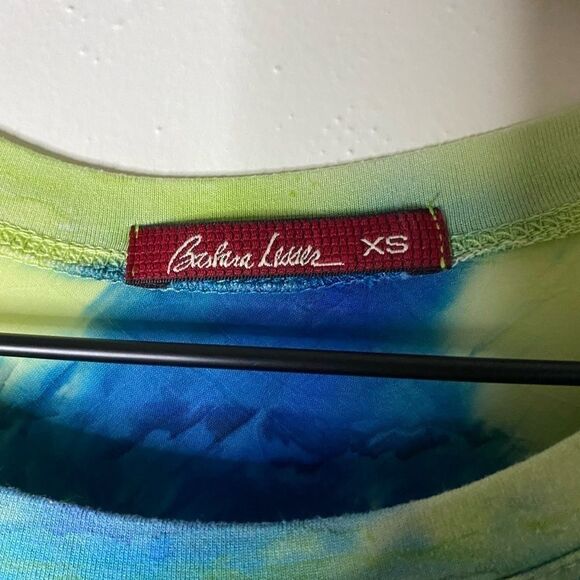 Barbara Lesser Blue & Green Tie Dye Top XS - Picture 5 of 7